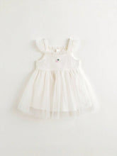 Young Girls' Sweet & Cute Mesh Patchwork Sleeveless Dress, Summer